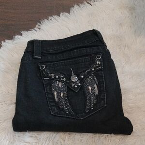 Miss Me Women's Black Jeans with Embellished Pockets